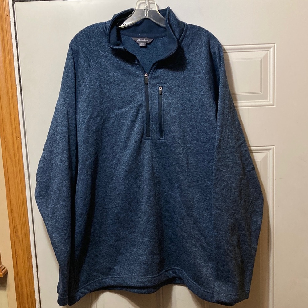 Men's Blue Half-Zip Pullover‎ XXL